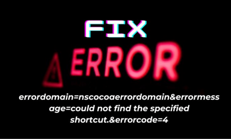 errordomain=nscocoaerrordomain&errormessage=could not find the specified shortcut.&errorcode=4